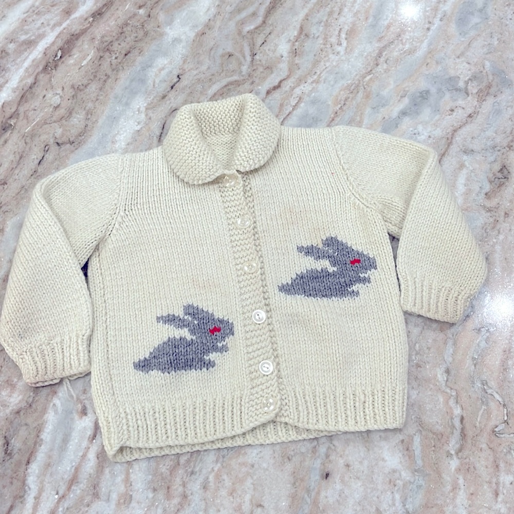 Vintage Kids Rabbit Sweater